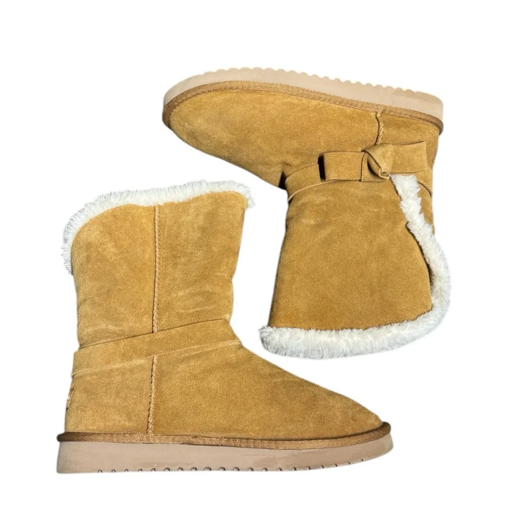 Koolaburra By Ugg Women's Arlena Short Boots Suede 1128258W Tan 10 Wide Winter
